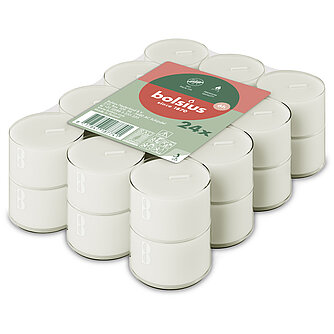 Bolsius Teelichte 6h (24er Flatpack) - Transparenter Cup Artikelvorschau Teelichte 6h (24er Flatpack) - Transparenter Cup