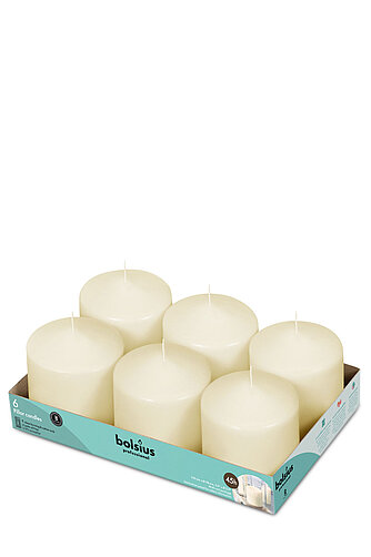 Bolsius Bolsius Stumpen 100/98 mm (6er Tray) - elfenbein Artikelvorschau Bolsius Stumpen 100/98 mm (6er Tray) - elfenbein