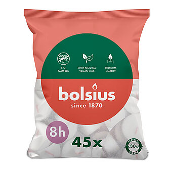 Bolsius Teelicht 8h (45er Beutel) Artikelvorschau Teelicht 8h (45er Beutel)