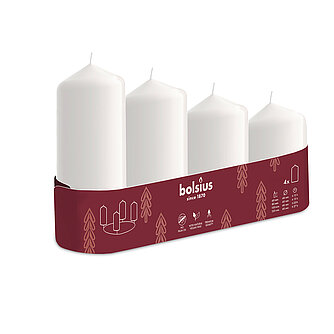 Bolsius Bolsius: Stumpenkerzen abgestuft Ø 48mm (4er Tray) - Weiß Artikelvorschau Bolsius: Stumpenkerzen abgestuft Ø 48mm (4er Tray) - Weiß