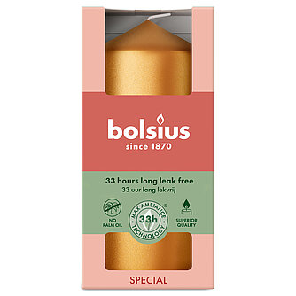 Bolsius Bolsius: Metallic Stumpenkerze 120/58mm - Golden Orange (1 Stück) Artikelvorschau Bolsius: Metallic Stumpenkerze 120/58mm - Golden Orange (1 Stück)