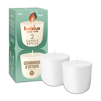 Bolsius Bolsius: Cleanlight Duftnachfüller (2er Pack) - Zedernholz & Vetiver Artikelvorschau Bolsius: Cleanlight Duftnachfüller (2er Pack) - Zedernholz & Vetiver
