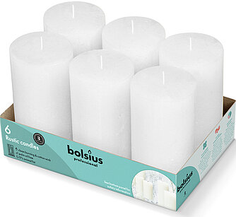Bolsius Bolsius Rustik Stumpen 130/68mm - wolkiges weiß (6er Tray) Artikelvorschau Bolsius Rustik Stumpen 130/68mm - wolkiges weiß (6er Tray)