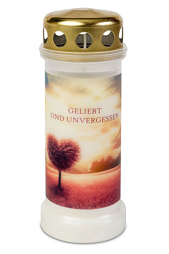 Bolsius Grablicht Nr. 6 mit Deckel und Motiv Rosa Baum Artikelvorschau Grablicht Nr. 6 mit Deckel und Motiv Rosa Baum