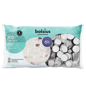 Bolsius Bolsius Professional Teelichte 6 h, 100er Beutel (silber) Artikelvorschau Bolsius Professional Teelichte 6 h, 100er Beutel (silber)