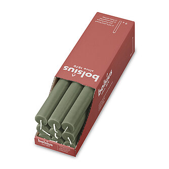 Bolsius Rustik Haushaltskerzen 270/23 mm (9er Pack) - Frische Olive Artikelvorschau Rustik Haushaltskerzen 270/23 mm (9er Pack) - Frische Olive