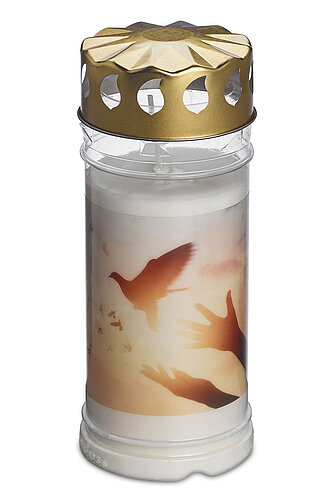 Bolsius Grablicht Nr. 5 mit Motiv - Taube Artikelvorschau Grablicht Nr. 5 mit Motiv - Taube