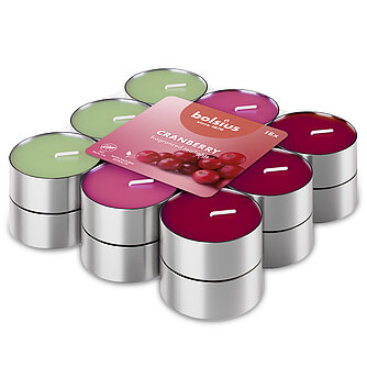 Bolsius Duft-Lichte 3-farbig (18er Pack) - Cranberry Artikelvorschau Duft-Lichte 3-farbig (18er Pack) - Cranberry