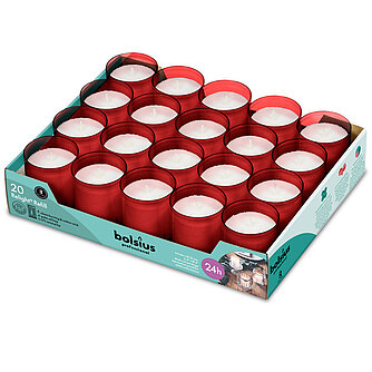 Bolsius Relight Nachfüllkerzen 20er Tray - rot Artikelvorschau Relight Nachfüllkerzen 20er Tray - rot