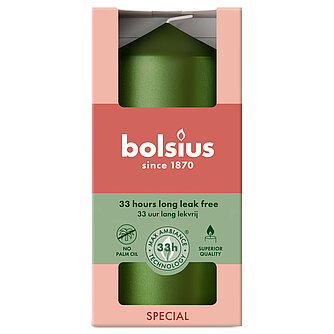 Bolsius Bolsius: Metallic Stumpenkerze 120/58mm - Grün (1 Stück) Artikelvorschau Bolsius: Metallic Stumpenkerze 120/58mm - Grün (1 Stück)