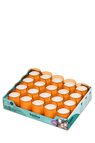 Bolsius Relight Nachfüllkerzen 20er Tray - orange Artikelvorschau Relight Nachfüllkerzen 20er Tray - orange